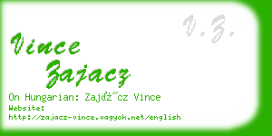 vince zajacz business card